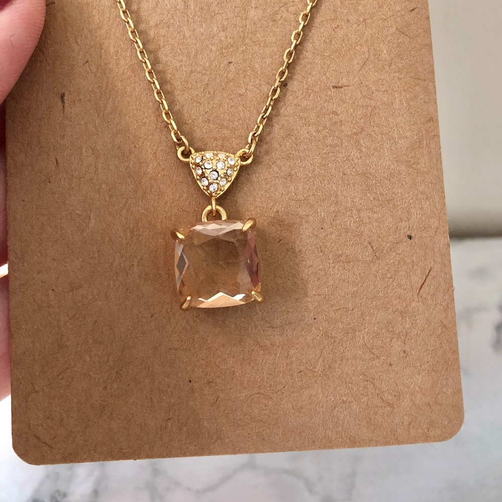 Bevel Set Glass Pink Stone with CZ Stones